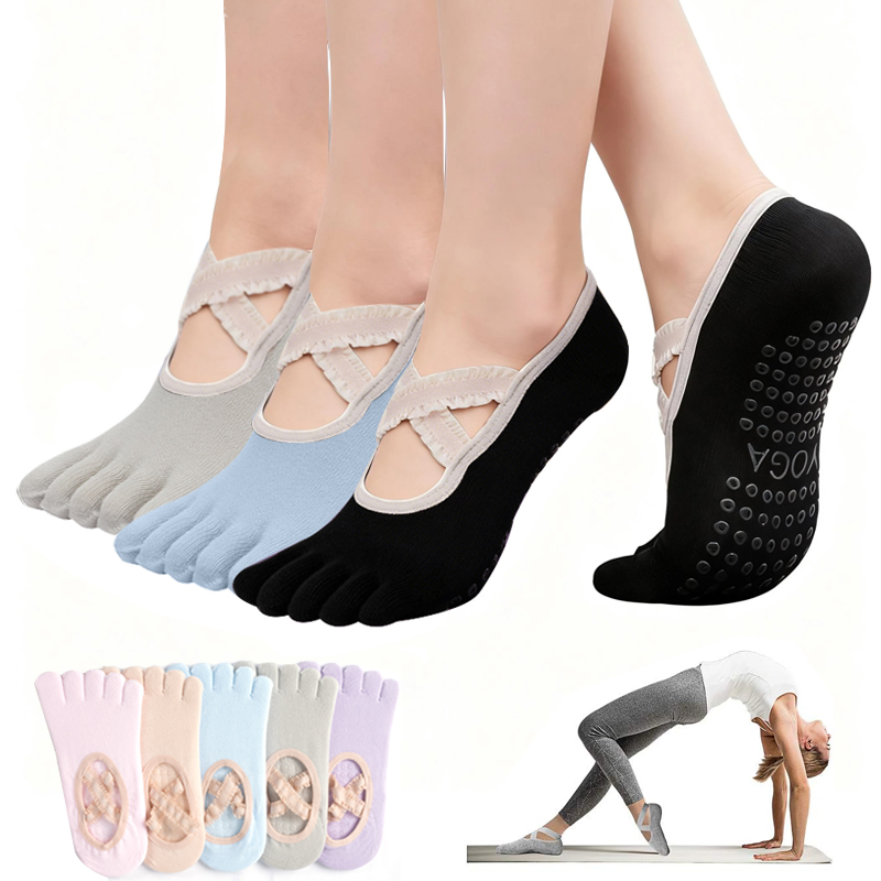 Medias Para Pilates Y Yoga - Bayanlar Kaymaz Pilates Çorap Kadın Dantel