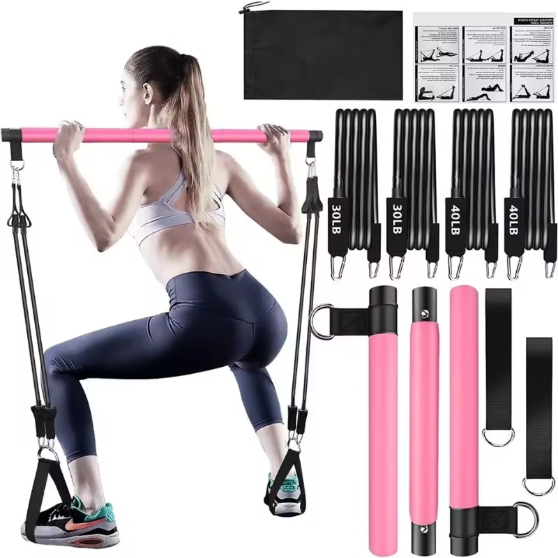 Pilates Yoga Barı - Pilates Bar Seti, Direnç Bantları ile