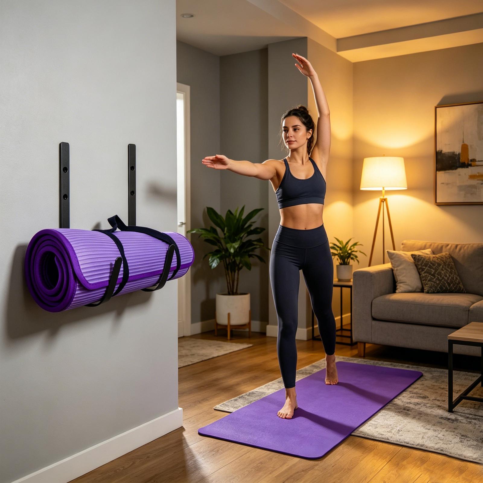 Pilates Yoga Room - Yoga Matı Duvar Montajlı Köpük Rulo