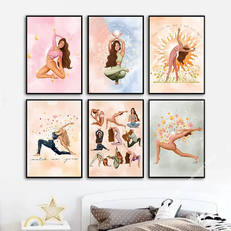 Pilates Yoga Room - Boho Pilates egzersiz kadın Yoga duvar