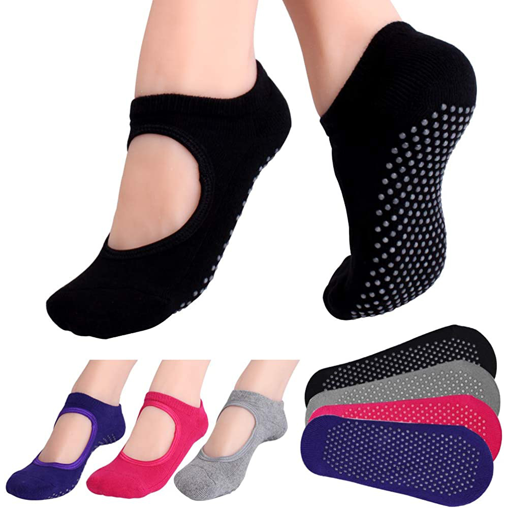 Medias Para Pilates Y Yoga - Backless kaymaz Fitness Pilates Çorap Pamuk