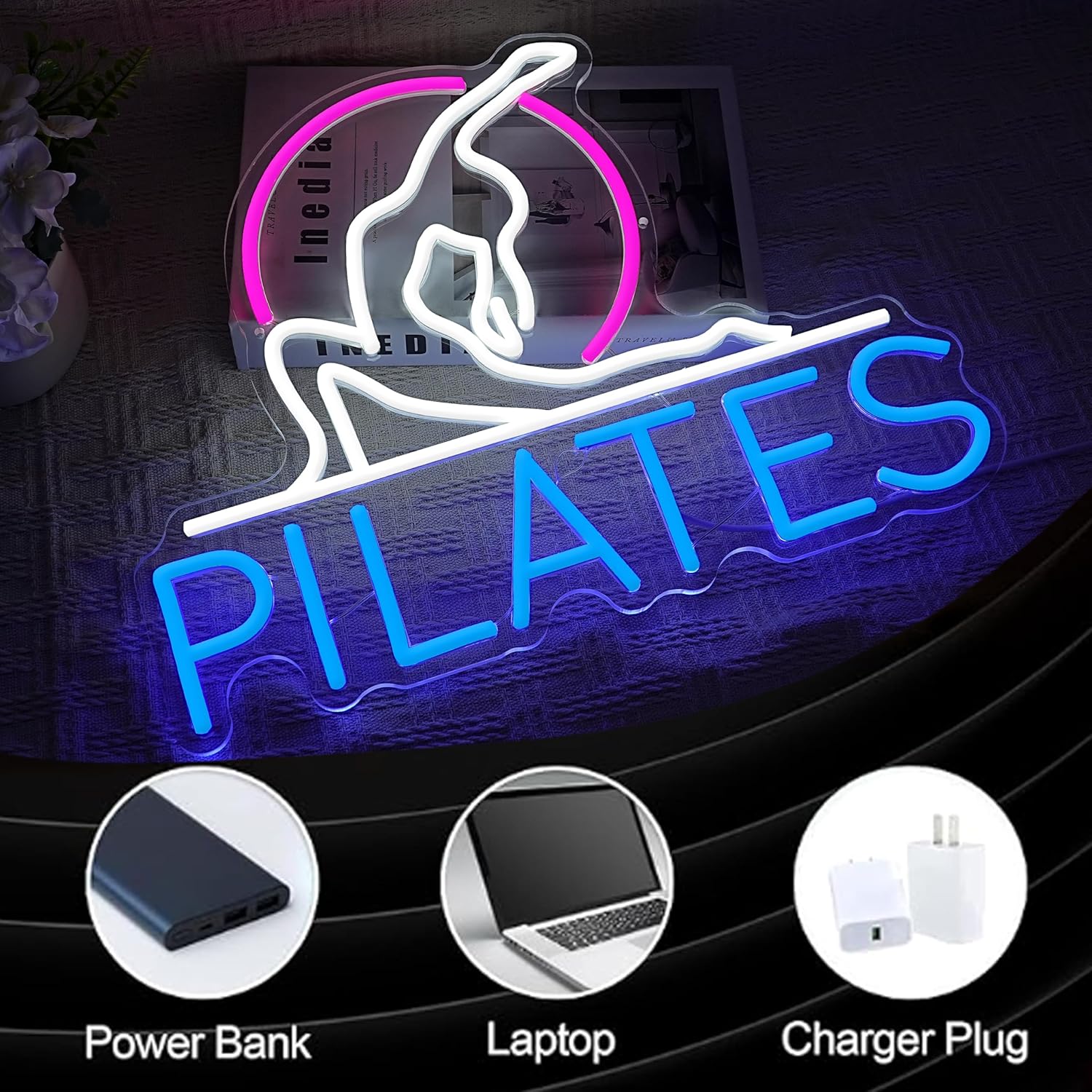 Pilates Neon Tabelası Yoga Stü - Pilates Yoga Room incelemesi ve fiyatı